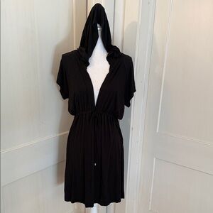 Dotti Black Hooded Swim Coverup